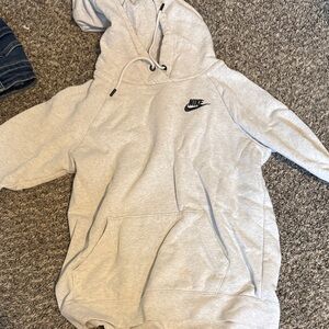 Nike Light Gray Hoodie with Black Logo